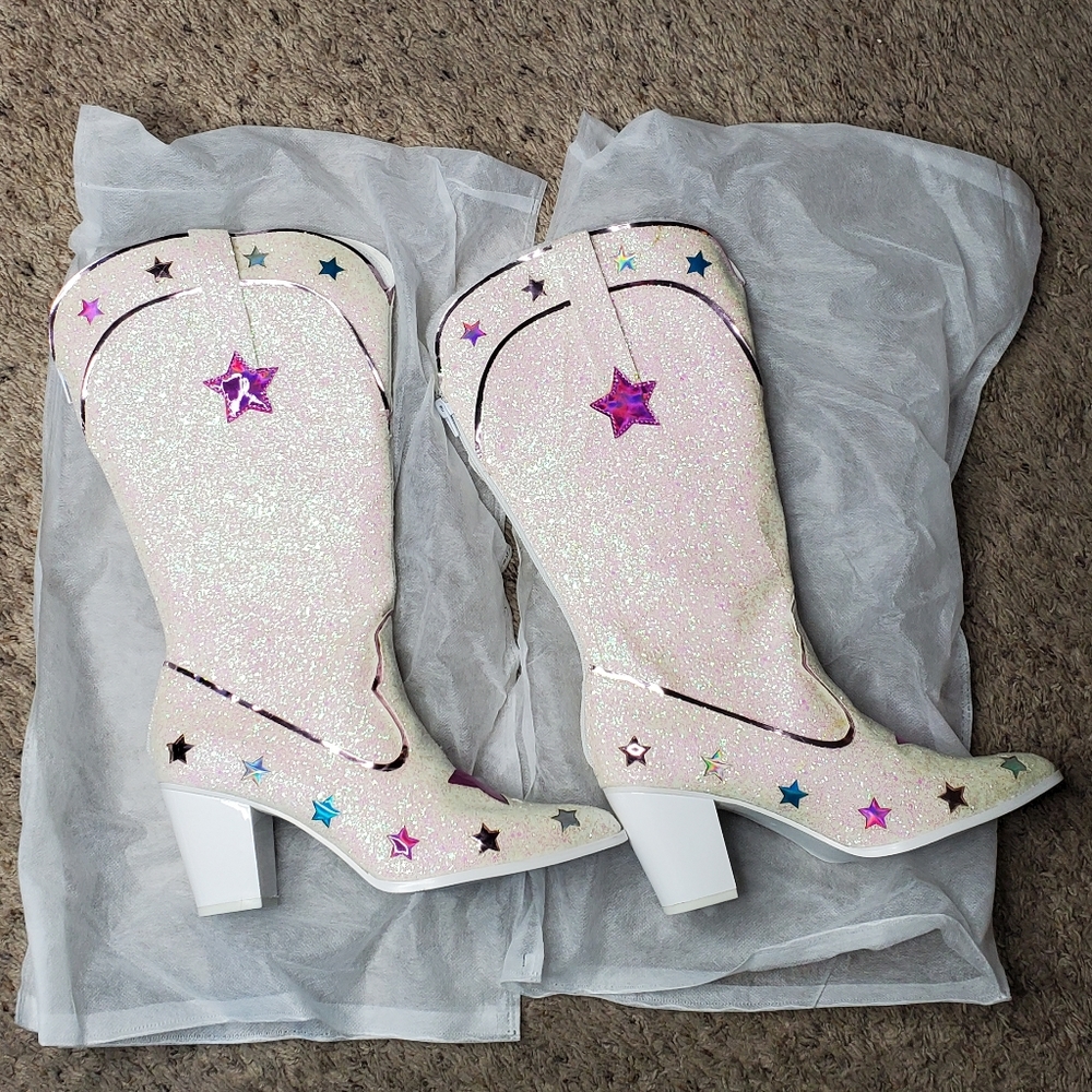 SOLD* YRU Space Cowgirl Glitter Boots